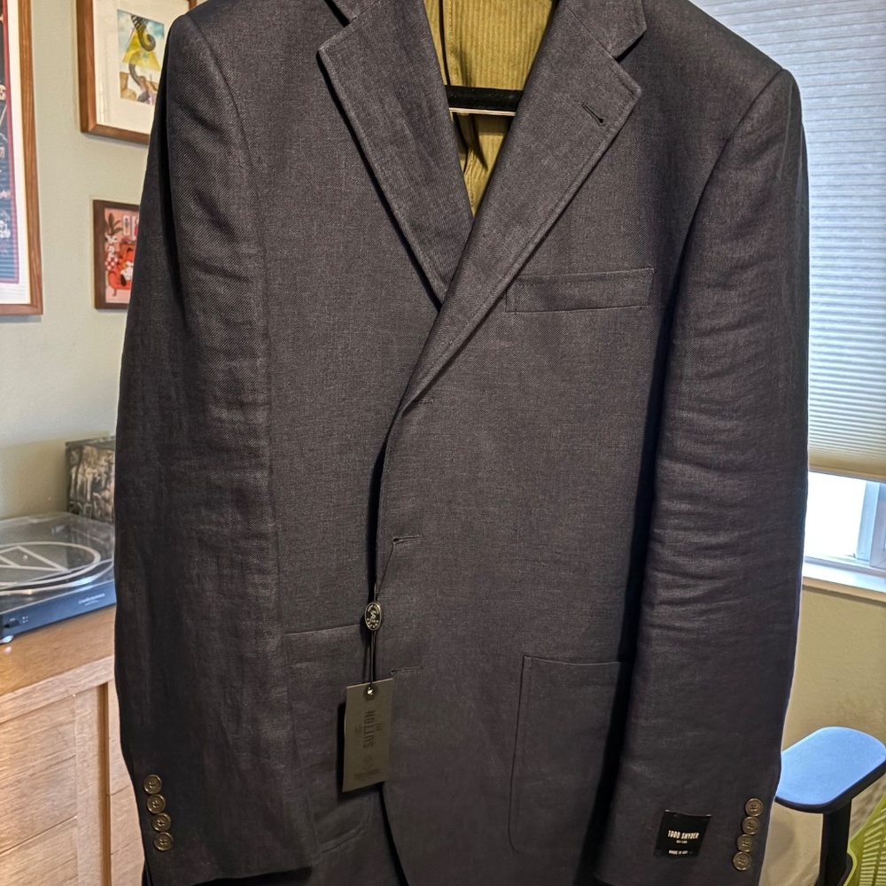 Todd Snyder Sutton Blazer in Indigo Linen Twill - Picture 2 of 2